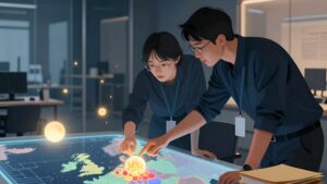 Analysts in a sleek studio performing an October 2026 Lottery Archive Analysis Tracking anomalies